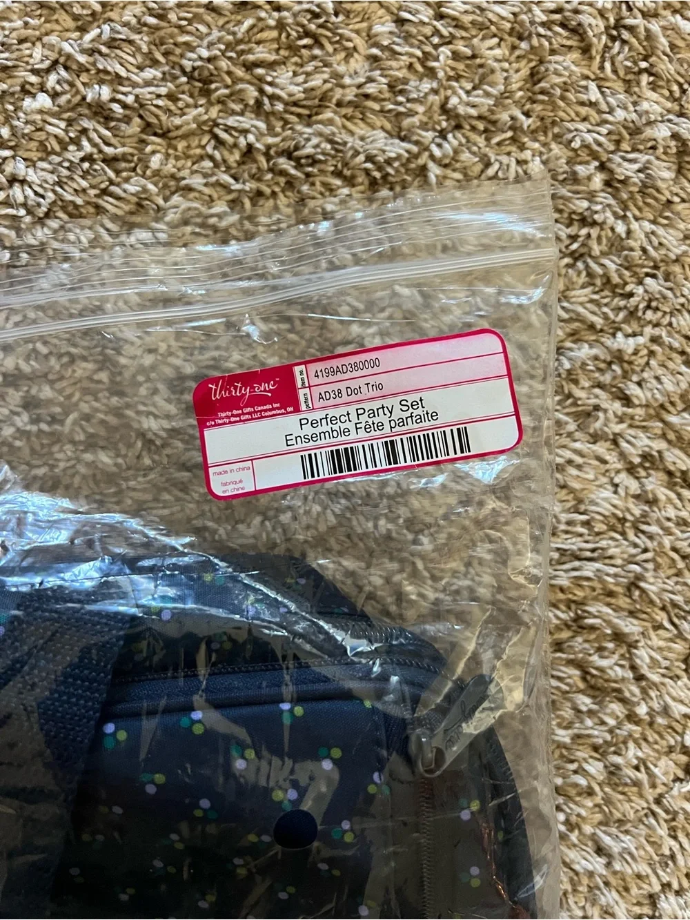 thirty-one Navy Polka Dot Tote Organizer
